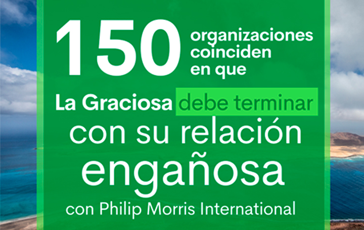 Imagen de la campaña para denunciar el acuerdo de la La Graciosa con Phillip Morris