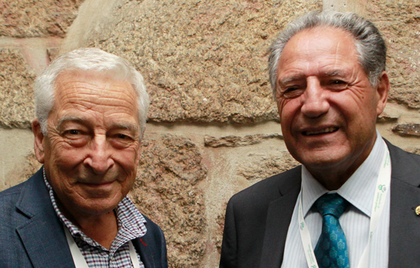 Miguel Carrero, presidente de PSN, y Filemón Rodríguez, en el I Encontro de Médicos Galegos de Asomega.