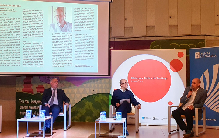 José Tubío en la presentación del mes de la ciencia en galego.