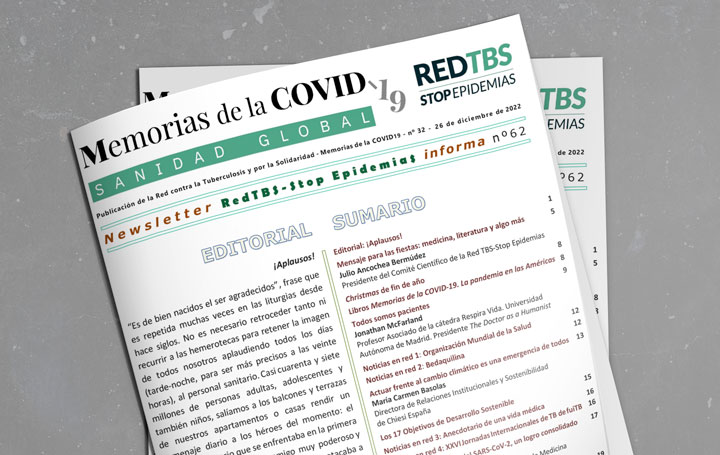 Portada de la última newsletter "Memorias de la Covid-19" de Red TBS