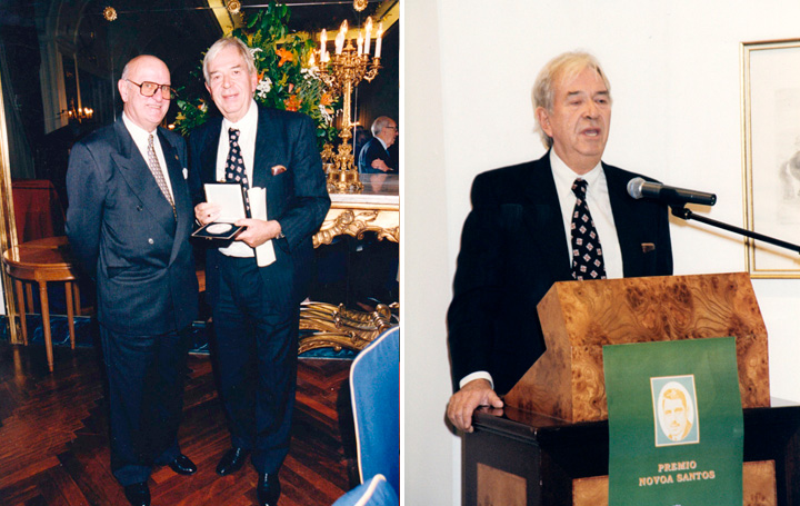 Entrega del Premio Nóvoa Santos de Asomega a Manuel Sánchez Salorio en 1998.