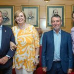 Julio Ancochea, presidente de Asomega; Pilar Rodríguez Ledo, presidenta de SEMG; Andrés Zamorano, presidente del CNPT; y José Manuel Solla, ex presidente de SEMG.