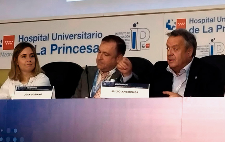 Tamara Alonso, Joan B. Soriano y Julio Ancochea, en la mesa sobre EPOC.