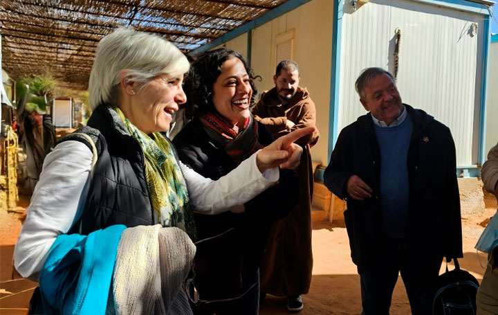 Julio Ancochea con Silvia Arias, de la UAM, y la representante de Unicef.