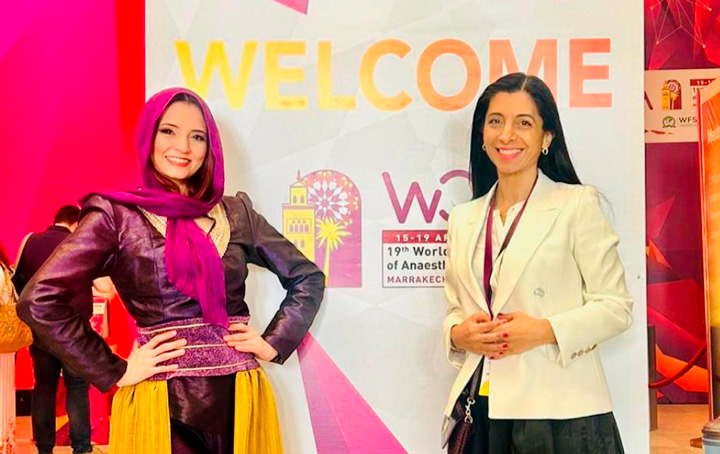 Marina Varela en el congreso de su especialidad en Marraquech.