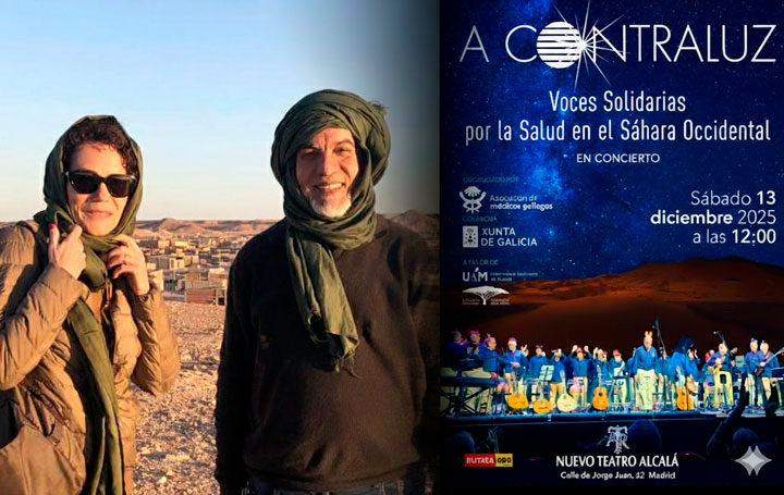 Marta Marañón con Mahfoud, coordinador tanto de la UAM como de Recover en los campamentos saharauis.