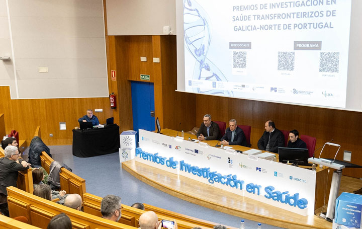 El conselleiro de Sanidade, Antonio Gómez Caamaño, interviene en la entrega de los II Premios de Investigación en Salud Transfronterizos de Galicia y Norte de Portugal, enmarcados en la iniciativa Transfire Saúde.